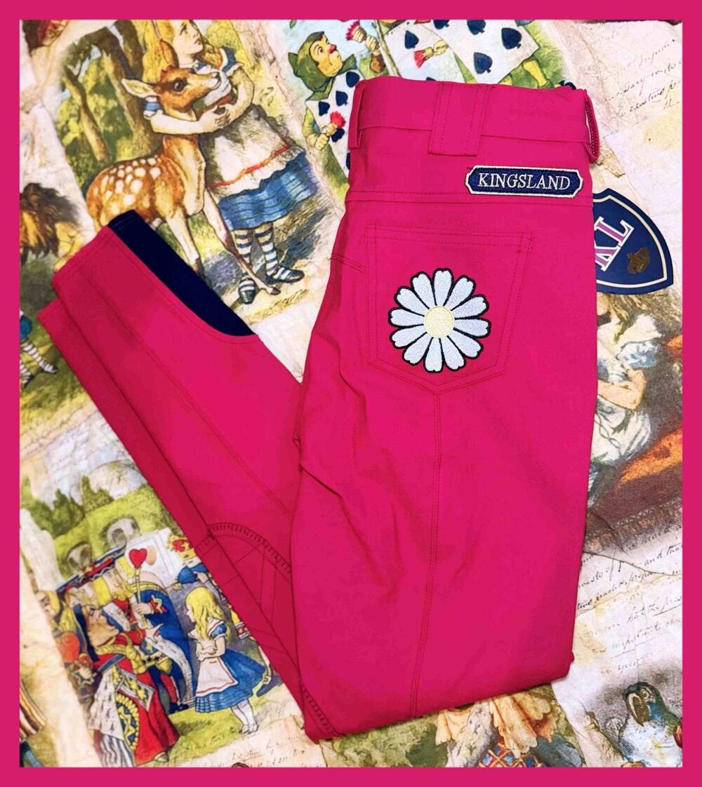 Kingsland Kelly Red Riding Breeches Size EU 34 US 24 / 26 NWT Daisy Butterflies - Picture 1 of 14